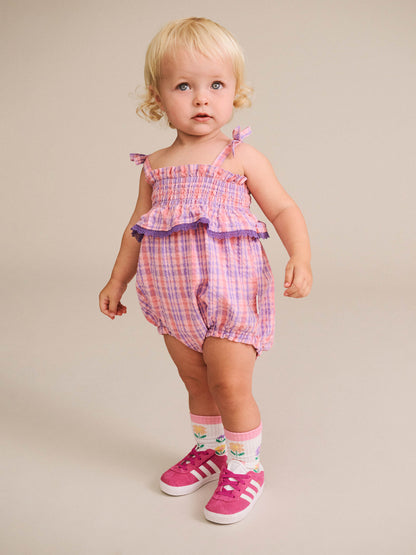 Huxbaby - Tropical Check Tie Romper