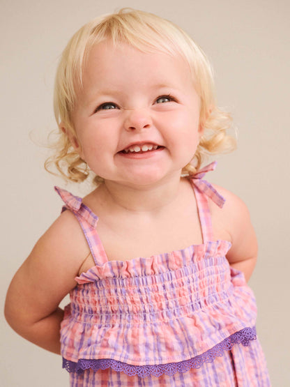 Huxbaby - Tropical Check Tie Romper