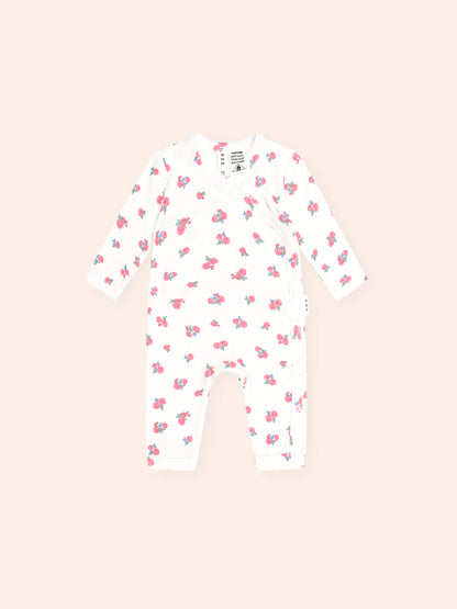 Huxbaby - Floral Pointelle Kimono Romper