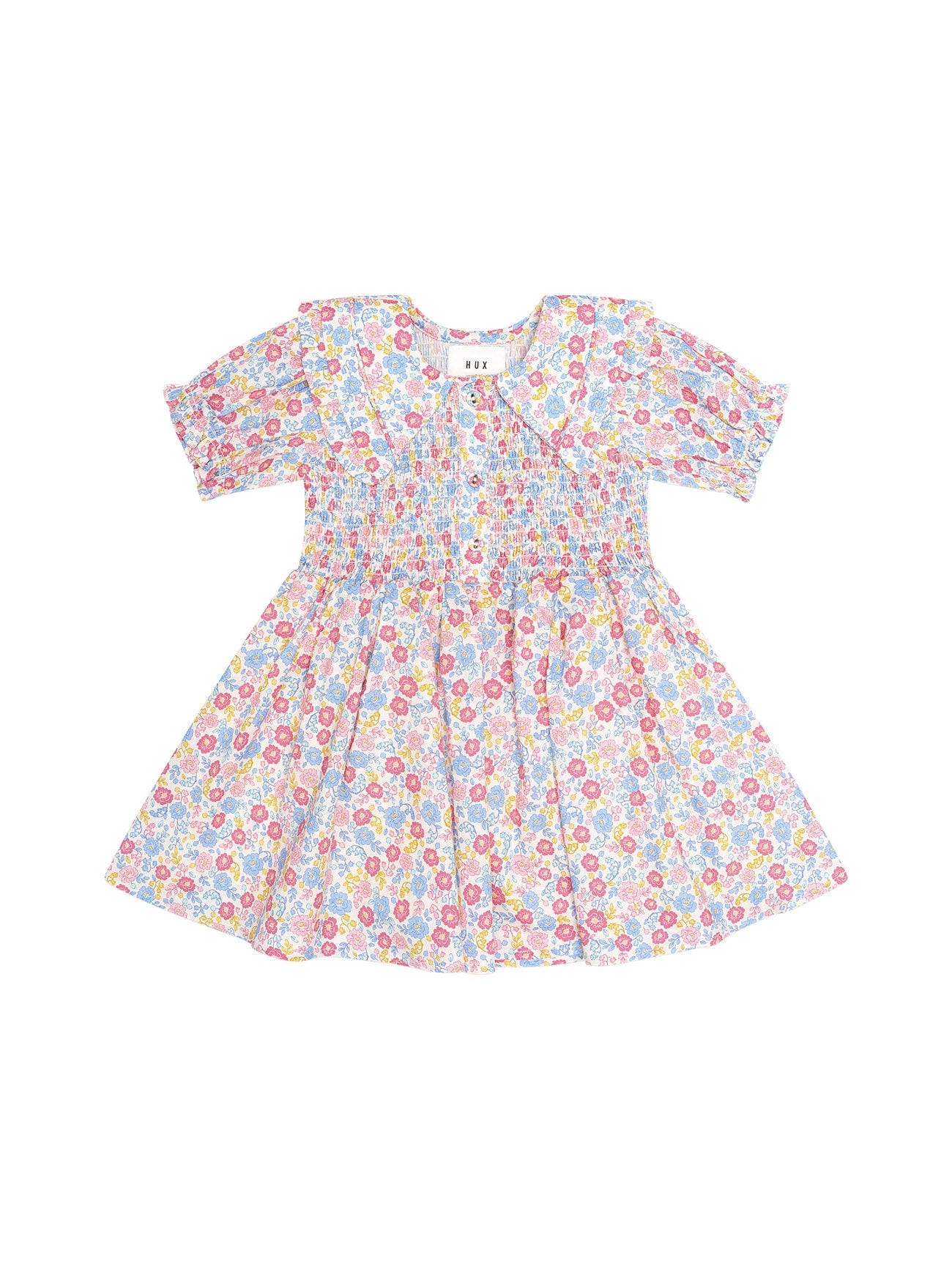 Huxbaby - Vintage Floral Shirred Collar Dress