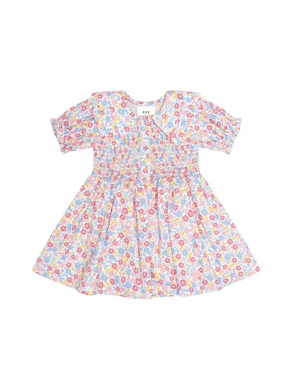 Huxbaby - Vintage Floral Shirred Collar Dress