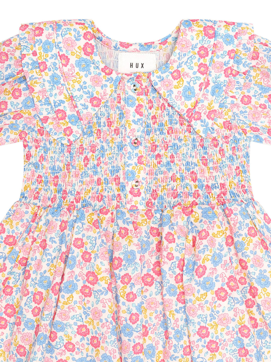 Huxbaby - Vintage Floral Shirred Collar Dress
