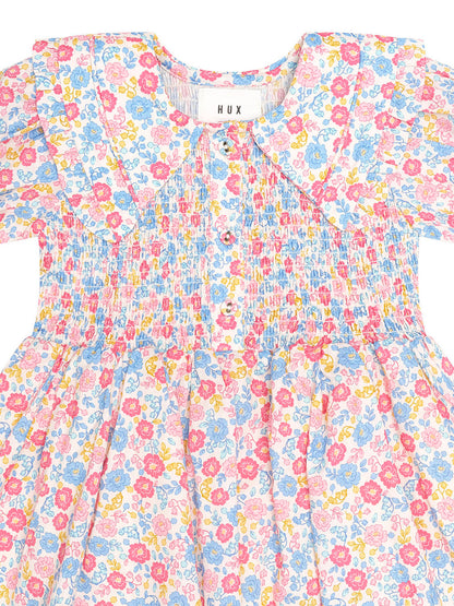 Huxbaby - Vintage Floral Shirred Collar Dress