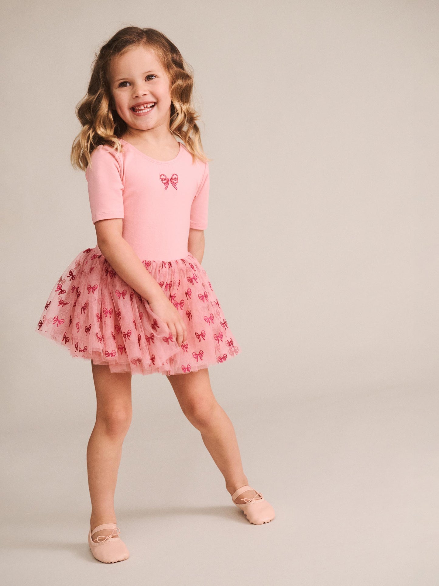 Huxbaby - Glitter Bow Tutu Tulle Dress