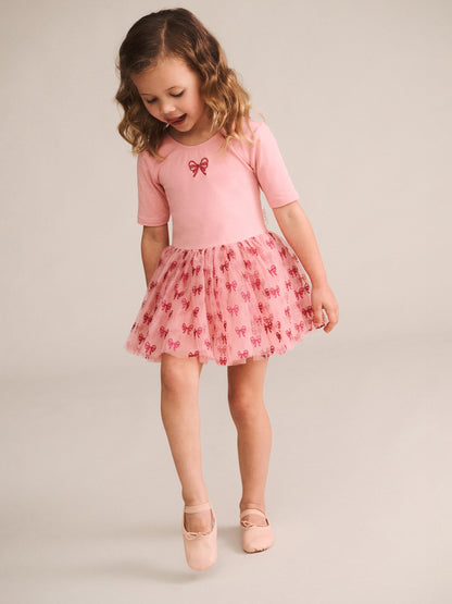 Huxbaby - Glitter Bow Tutu Tulle Dress