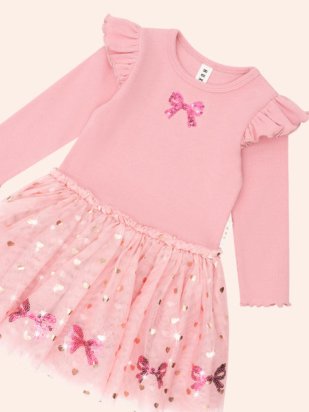 Huxbaby - Sequin Bow Tulle Dress