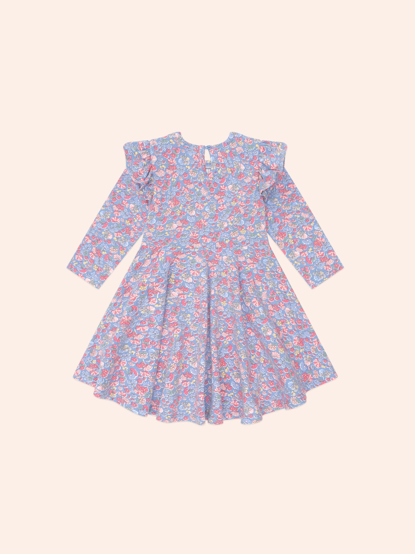 Huxbaby - Vintage Floral Shirred Long Sleeve Dress