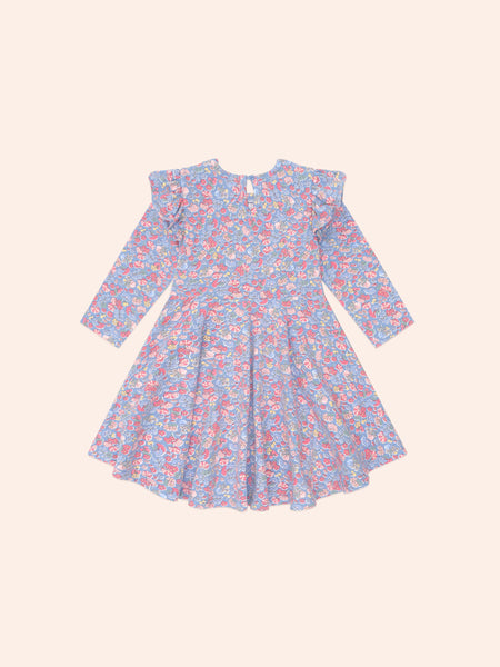 Huxbaby - Vintage Floral Shirred Long Sleeve Dress