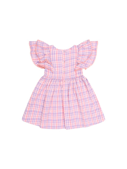 Huxbaby - Floral EMB Tropical Check Dress
