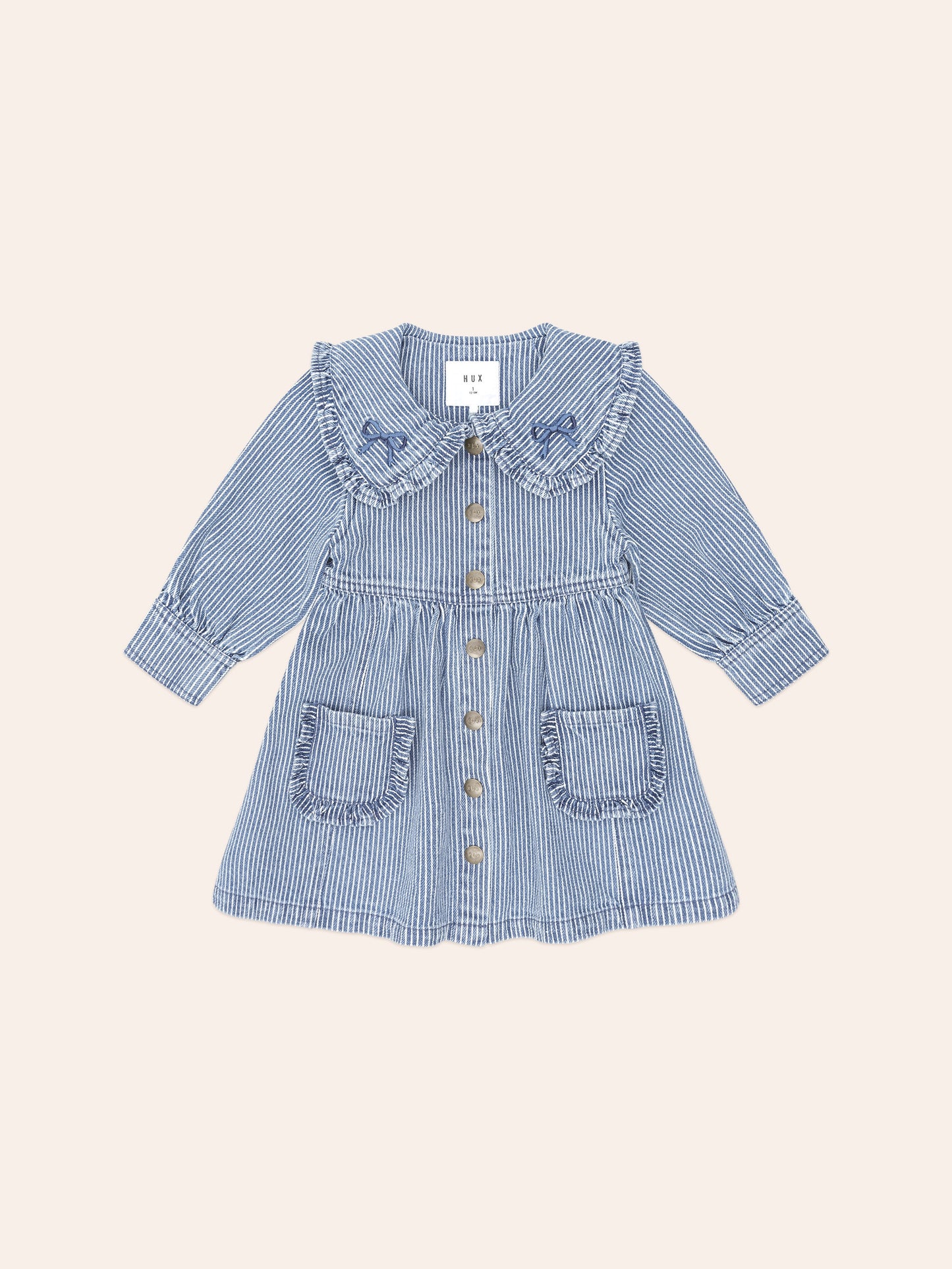 Huxbaby - Vintage Bow Collar Denim Dress