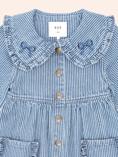 Huxbaby - Vintage Bow Collar Denim Dress