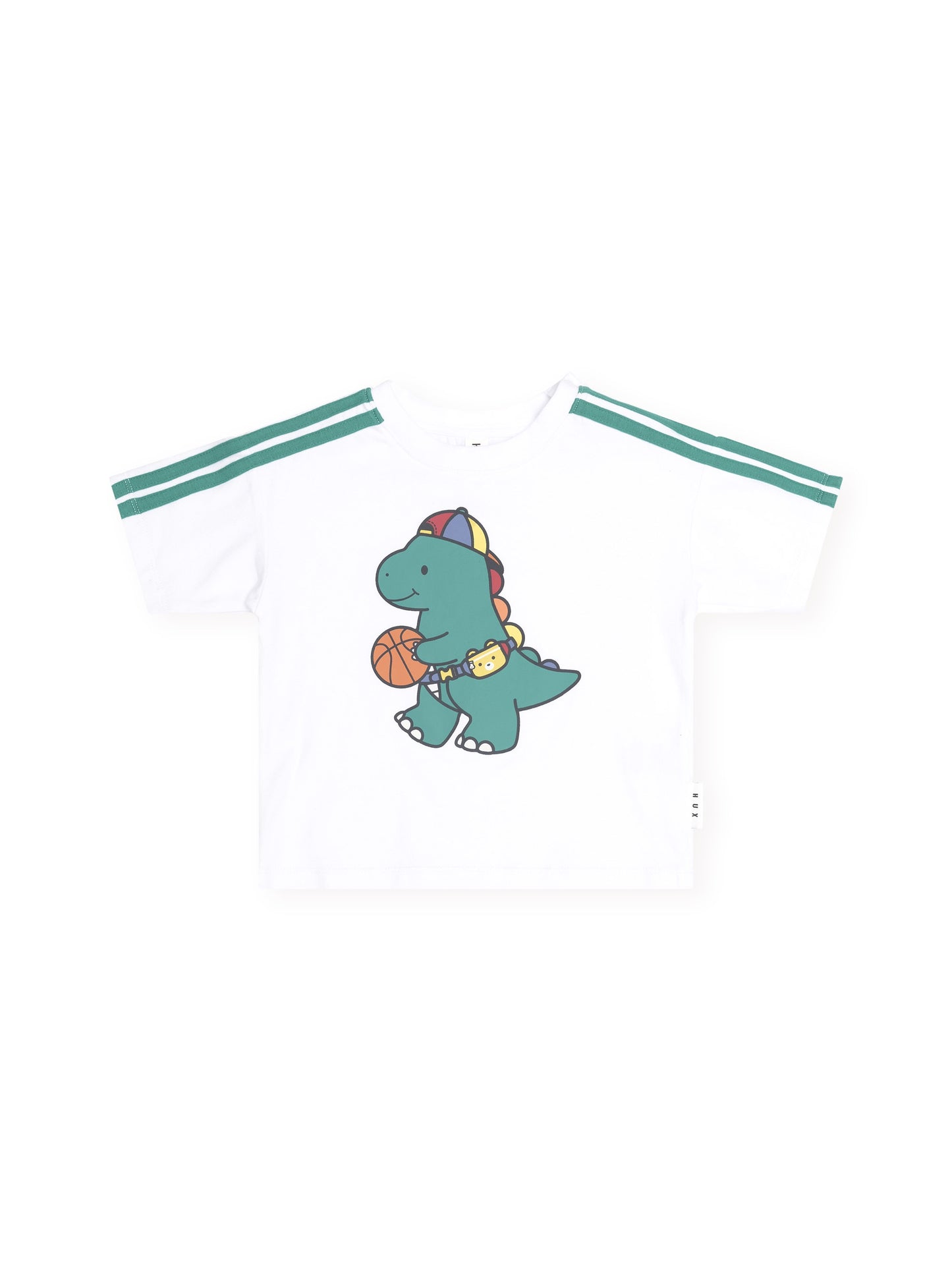 Huxbaby - Baller Dino Sporty Stripe Tee