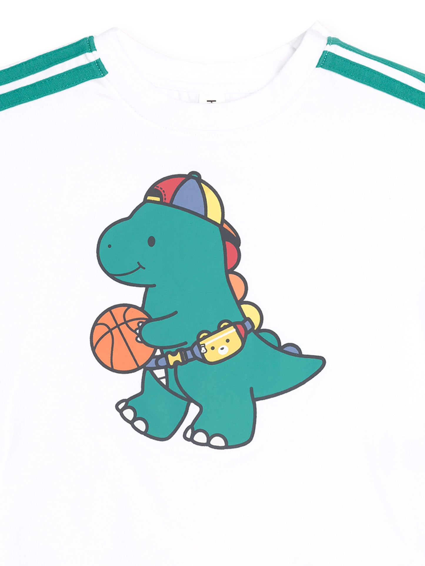 Huxbaby - Baller Dino Sporty Stripe Tee
