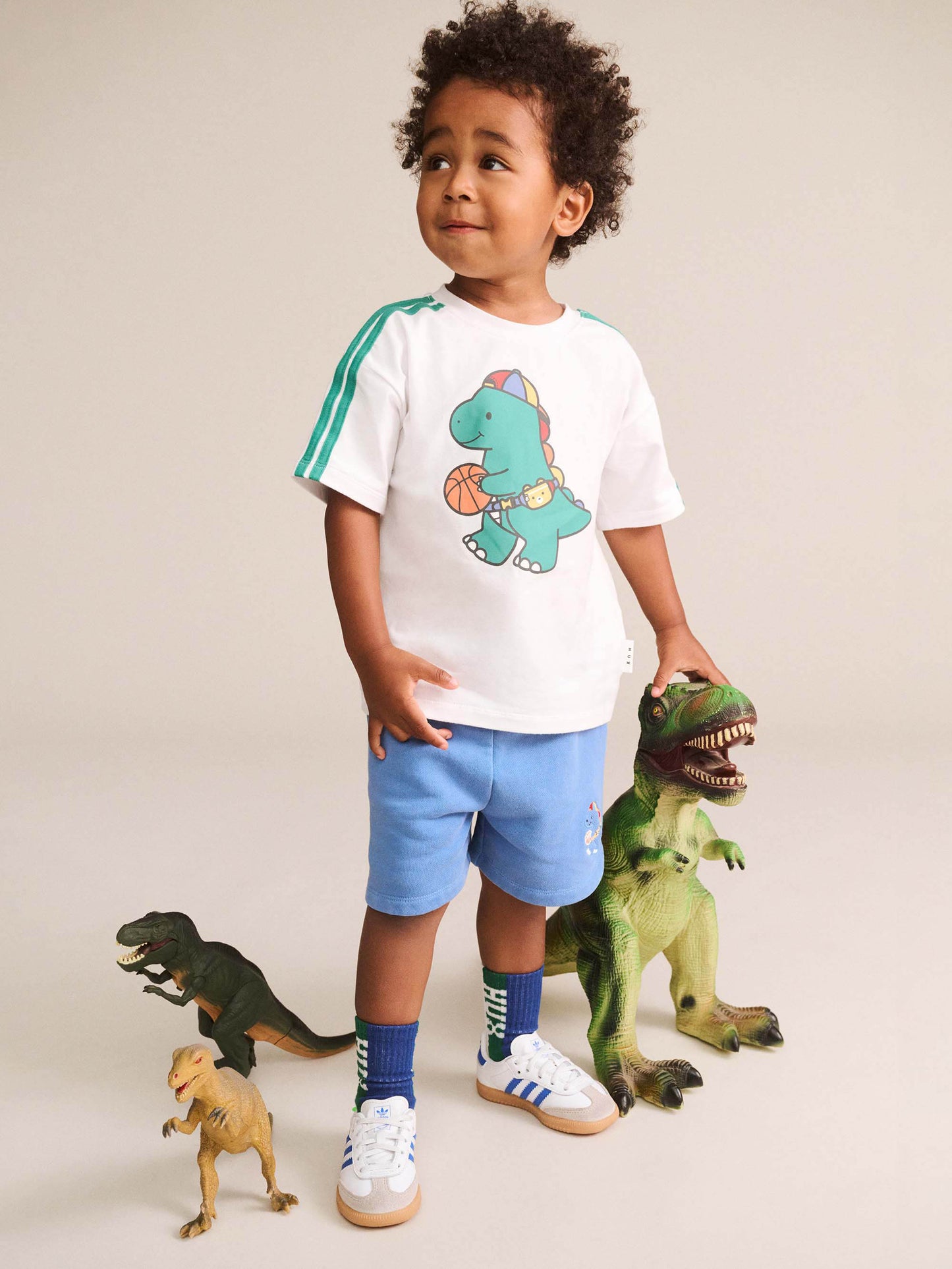 Huxbaby - Baller Dino Sporty Stripe Tee