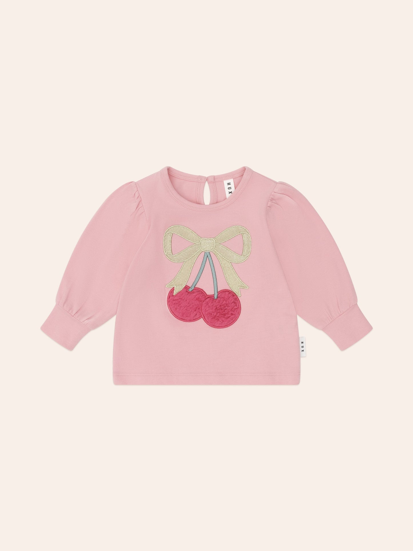 Huxbaby - Cherry Bow Puff Sleeve Top