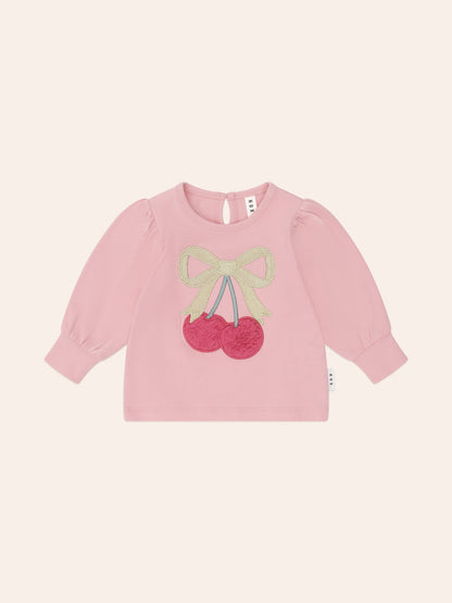 Huxbaby - Cherry Bow Puff Sleeve Top