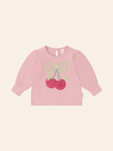 Huxbaby - Cherry Bow Puff Sleeve Top