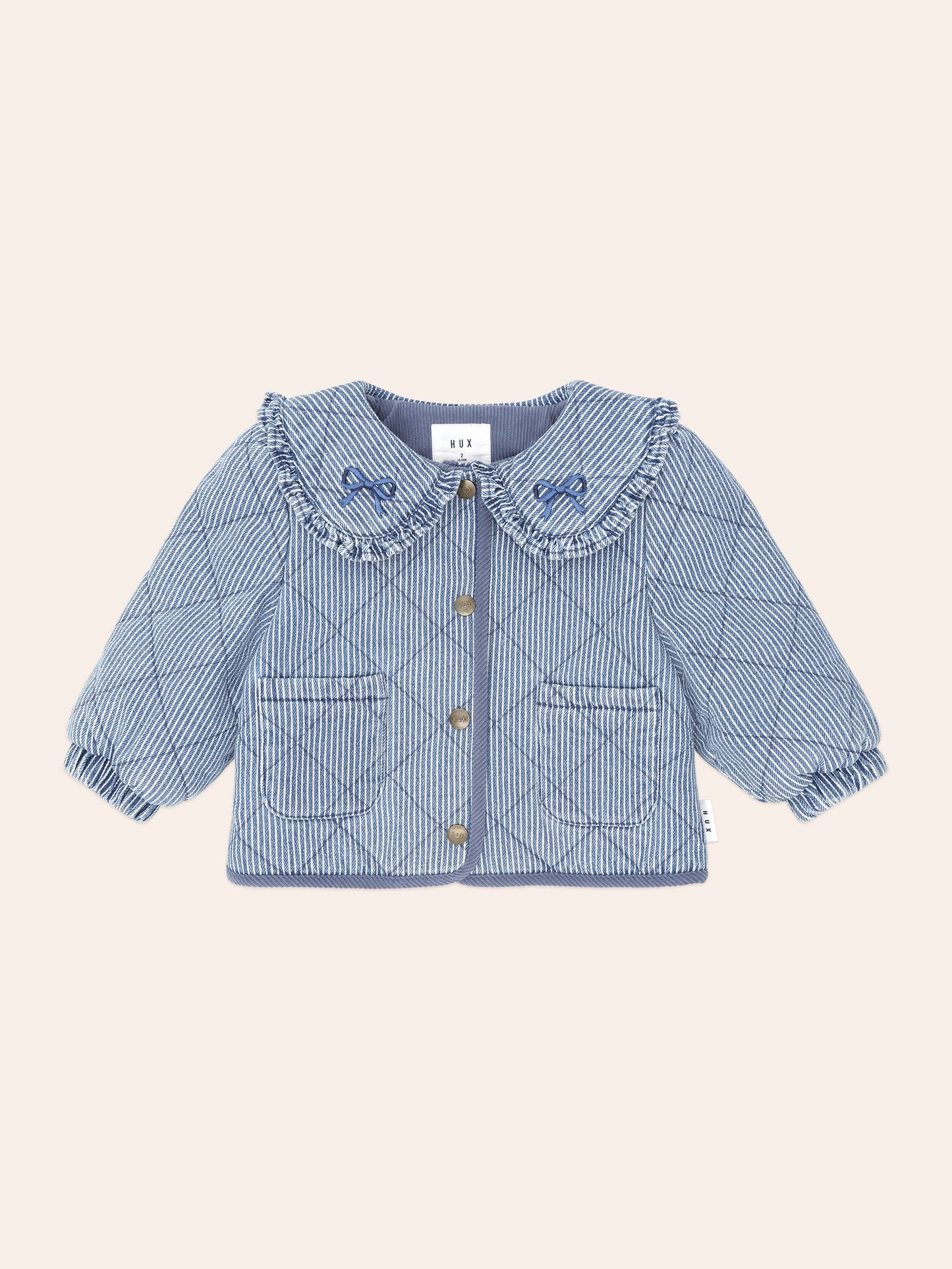 Huxbaby - Vintage Bow Collar Denim Jacket