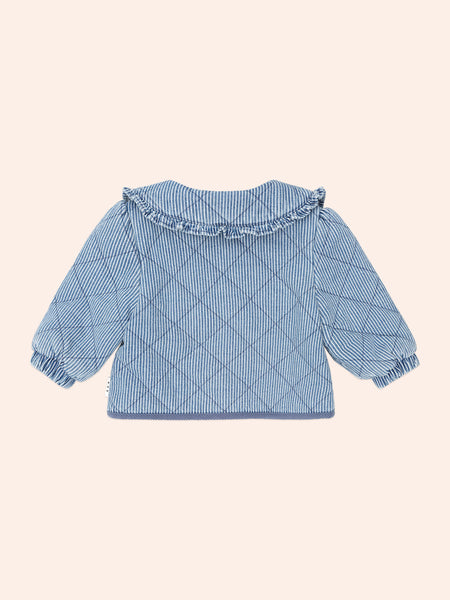 Huxbaby - Vintage Bow Collar Denim Jacket