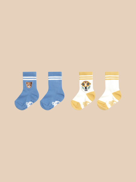 Huxbaby -  Hux Tennis 2pk Socks / Bright Blue + Golden