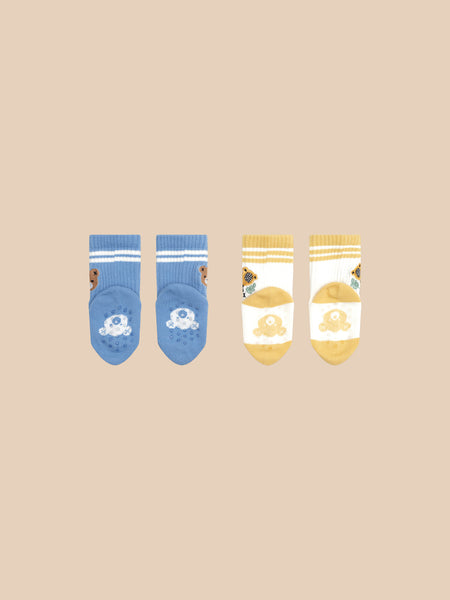 Huxbaby -  Hux Tennis 2pk Socks / Bright Blue + Golden