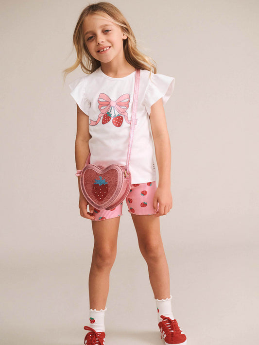 Huxbaby - Strawberry Sequin Heart Bag