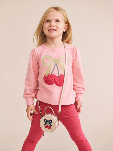 Huxbaby - Cherry Bow Puff Sleeve Top