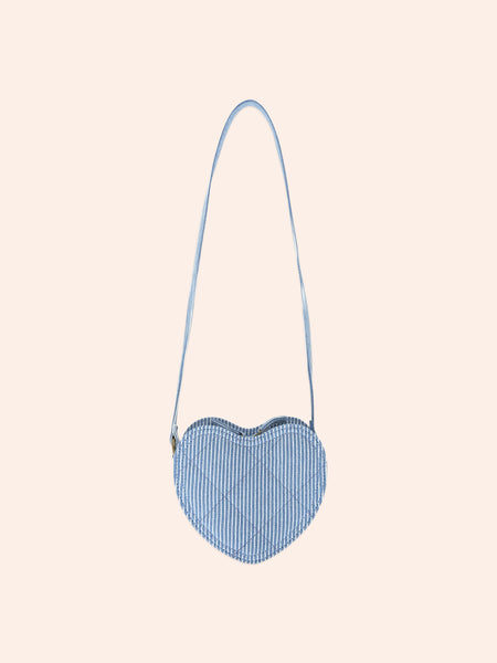 Huxbaby - Stripe Denim Bow Heart Handbag