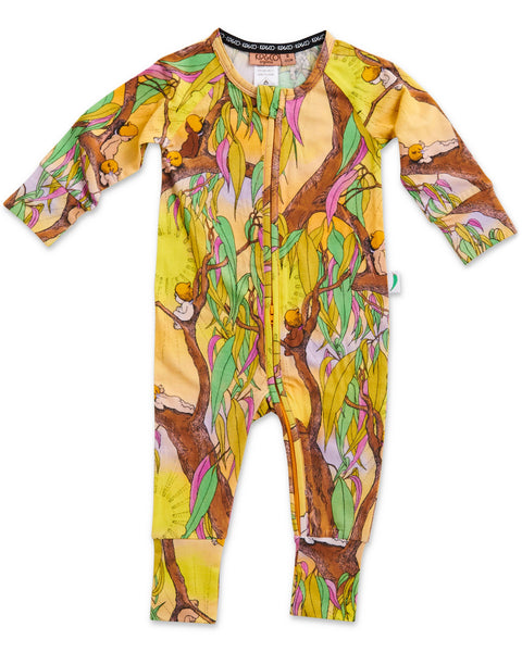 Kip & Co - May Gibbs Sunrise Delight Organic Long Sleeve  Zip Romper