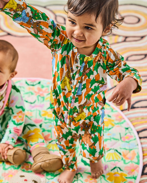 Kip & Co - Long Sleeve ZIP Romper / Carrot Joy Organic
