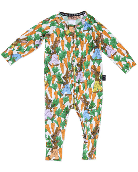 Kip & Co - Long Sleeve ZIP Romper / Carrot Joy Organic