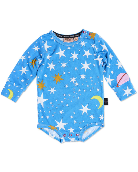 Kip & Co - Organic Long Sleeve Romper / Stars And Moon