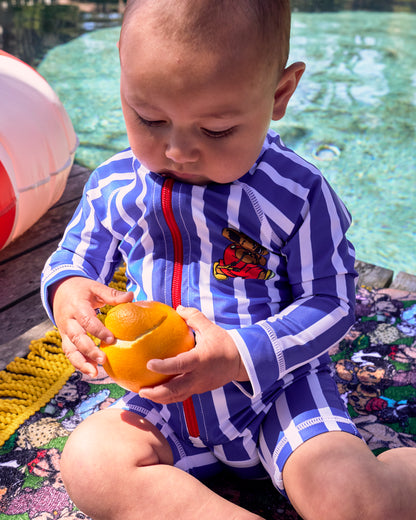 Kip & Co - Blinky Bill Blinky Stripe Baby Long Sleeve Zip Bathers