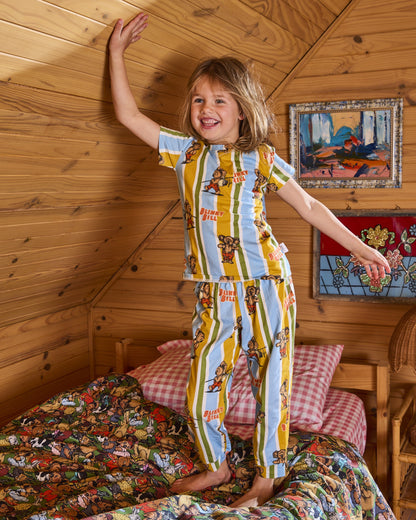 Kip & Co - Blinky Bill Adventures With Blinky Kids Organic Cotton Short Sleeve Tee & Pant Pyjama Set