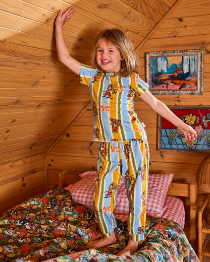 Kip & Co - Blinky Bill Adventures With Blinky Kids Organic Cotton Short Sleeve Tee & Pant Pyjama Set