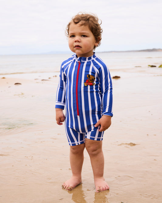 Kip & Co - Blinky Bill Blinky Stripe Baby Long Sleeve Zip Bathers