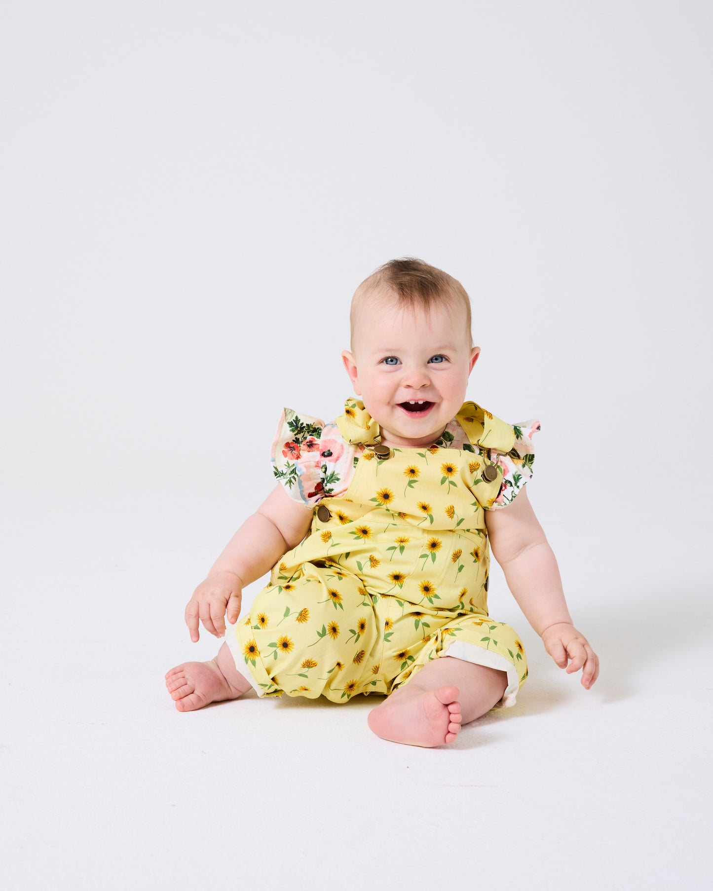 Kip & Co - Baby Cotton Drill Overalls / Sunflower Delight