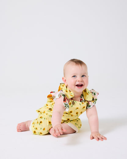 Kip & Co - Baby Cotton Drill Overalls / Sunflower Delight