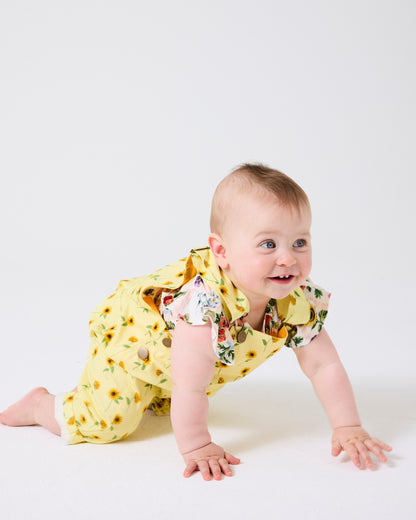 Kip & Co - Baby Cotton Drill Overalls / Sunflower Delight