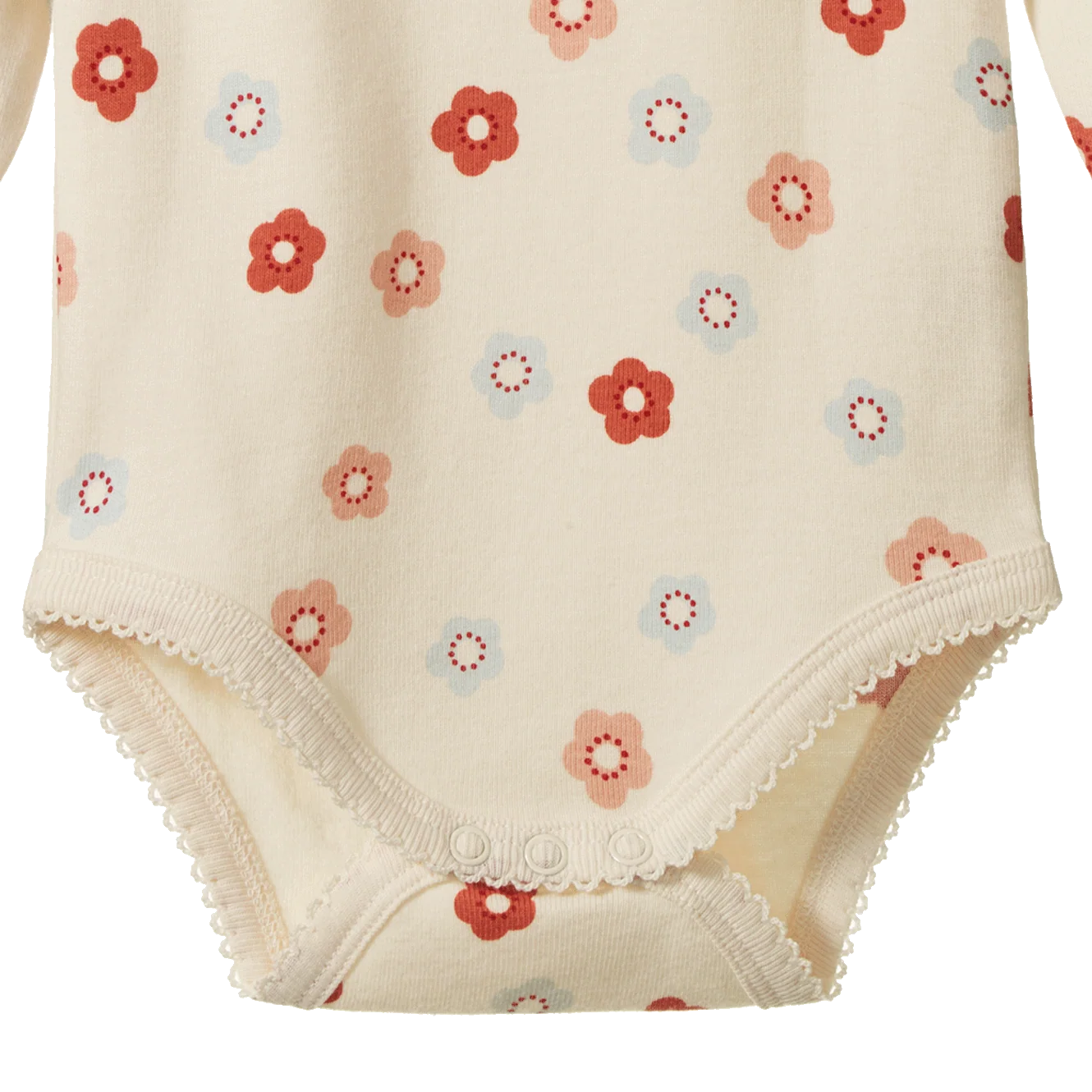 Nature Baby - Long Sleeve Bodysuit / Petite Flora Stamp Print