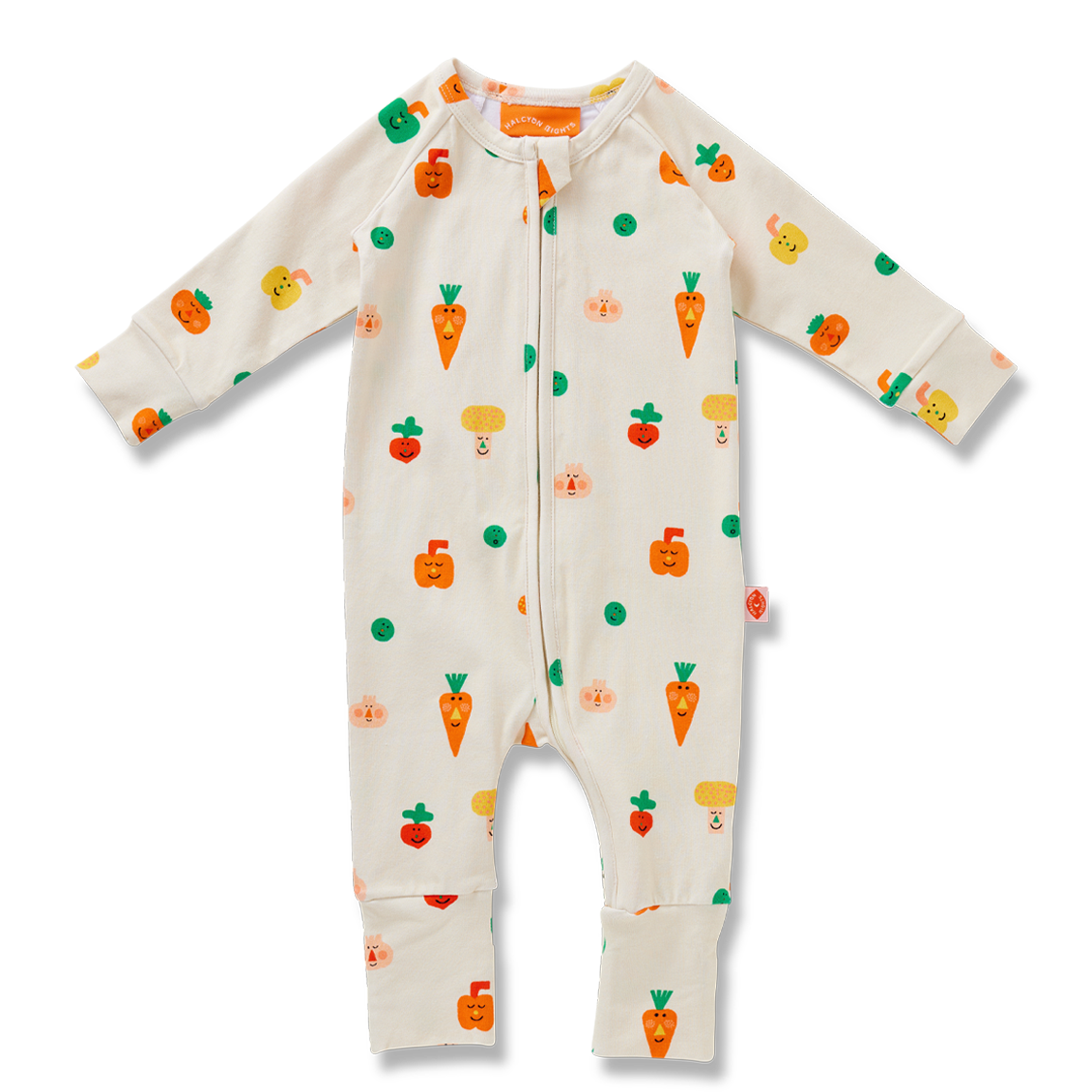 Halcyon Nights - Long Sleeve Romper / Teeny Tiny Veg