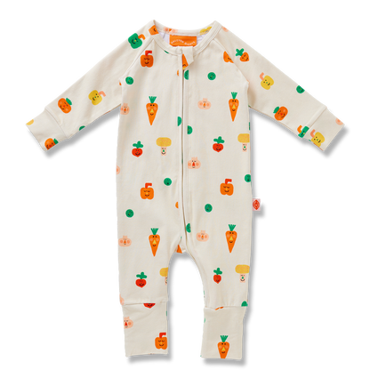 Halcyon Nights - Long Sleeve Romper / Teeny Tiny Veg