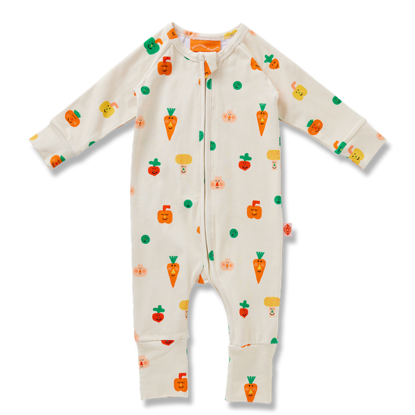Halcyon Nights - Long Sleeve Romper / Teeny Tiny Veg