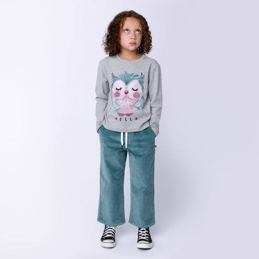 Minti - Painted Owl Tee / Grey Marle