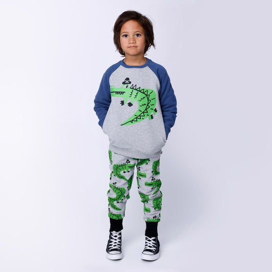Minti - Captain Croc Furry Crew / Grey Marle + Navy