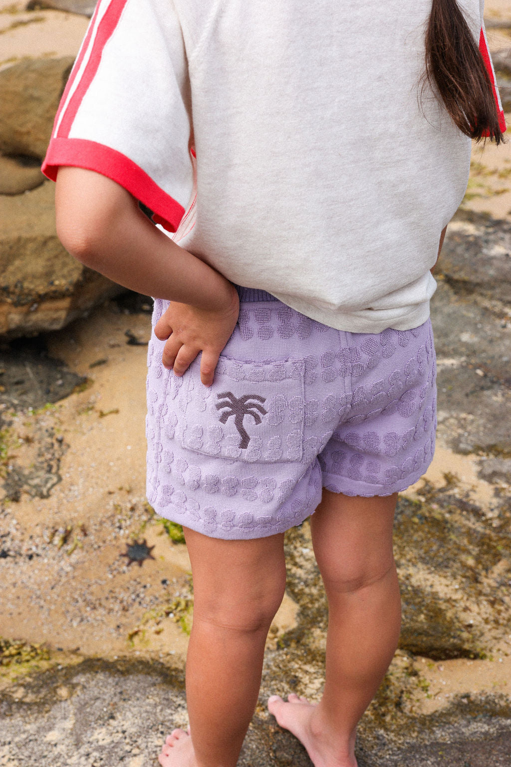 Grown Clothing - Bubble Terry Towelling Shorts / Mauve