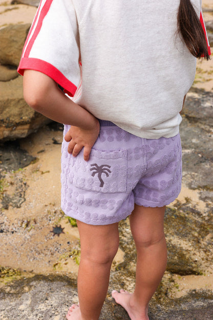 Grown Clothing - Bubble Terry Towelling Shorts / Mauve