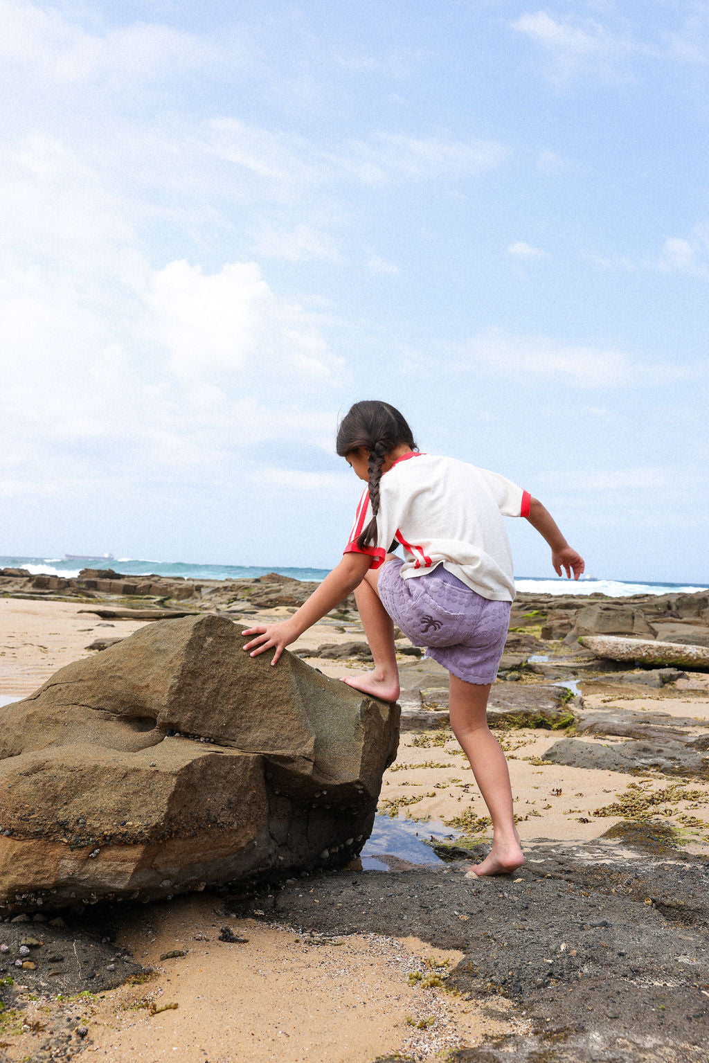 Grown Clothing - Bubble Terry Towelling Shorts / Mauve