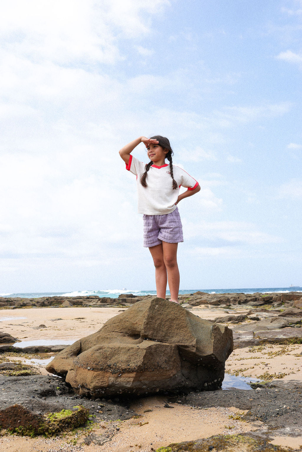 Grown Clothing - Bubble Terry Towelling Shorts / Mauve