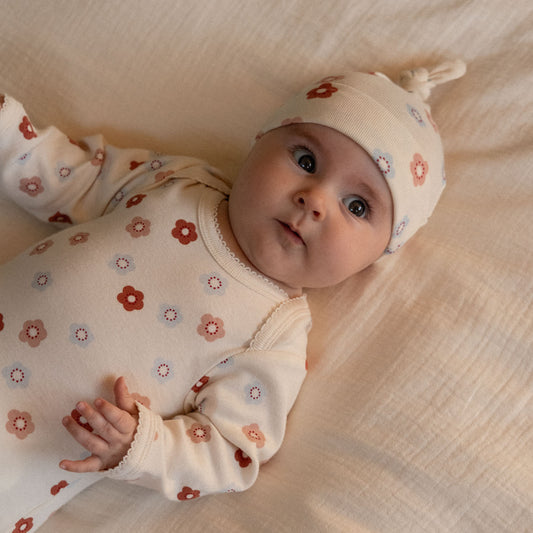 Nature Baby - Long Sleeve Bodysuit / Petite Flora Stamp Print